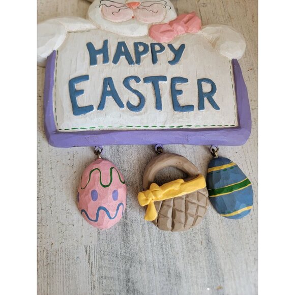 Eddie Walker happy Easter Bunny sign hanging basket egg wall decor - Picture 5 of 8